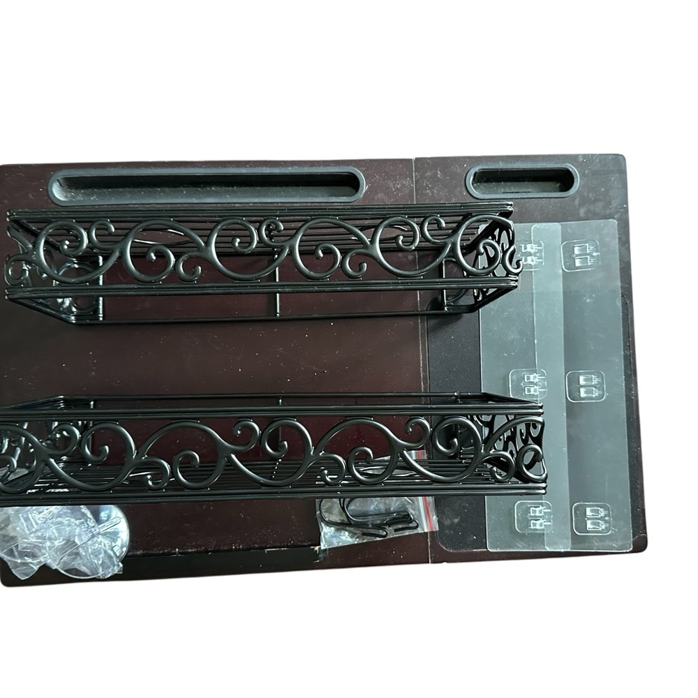 Elegant Black Metal Bath Shelf NWOT